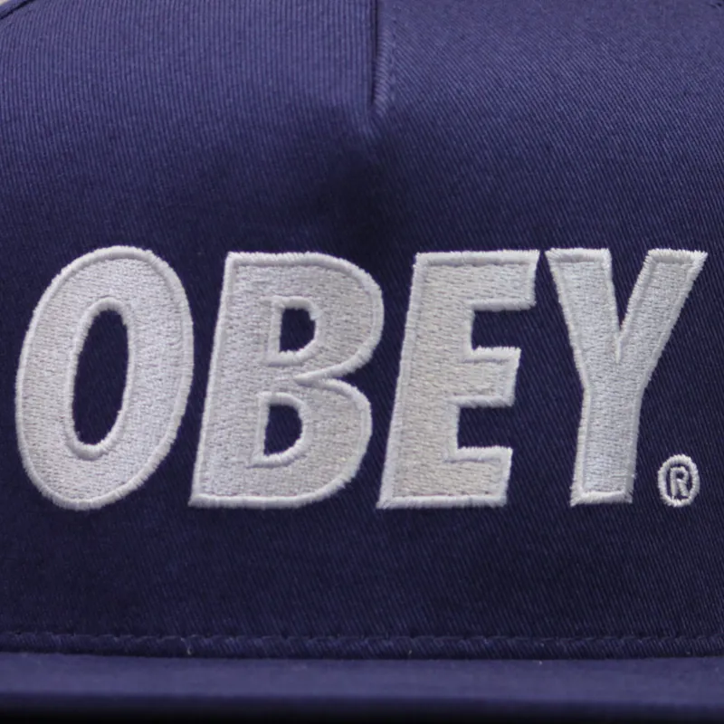 Obey The City Snapback Cap - Light Navy-2
