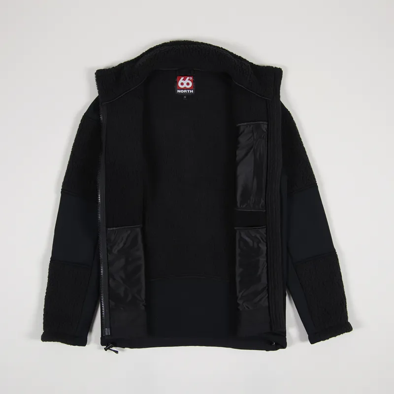 66 North Tindur Technical Shearling Jacket Black-1