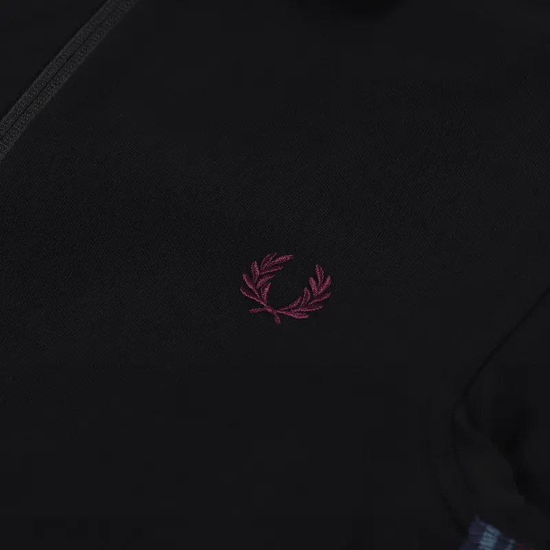 Fred Perry Taped Zip Neck Polo Shirt Black-3