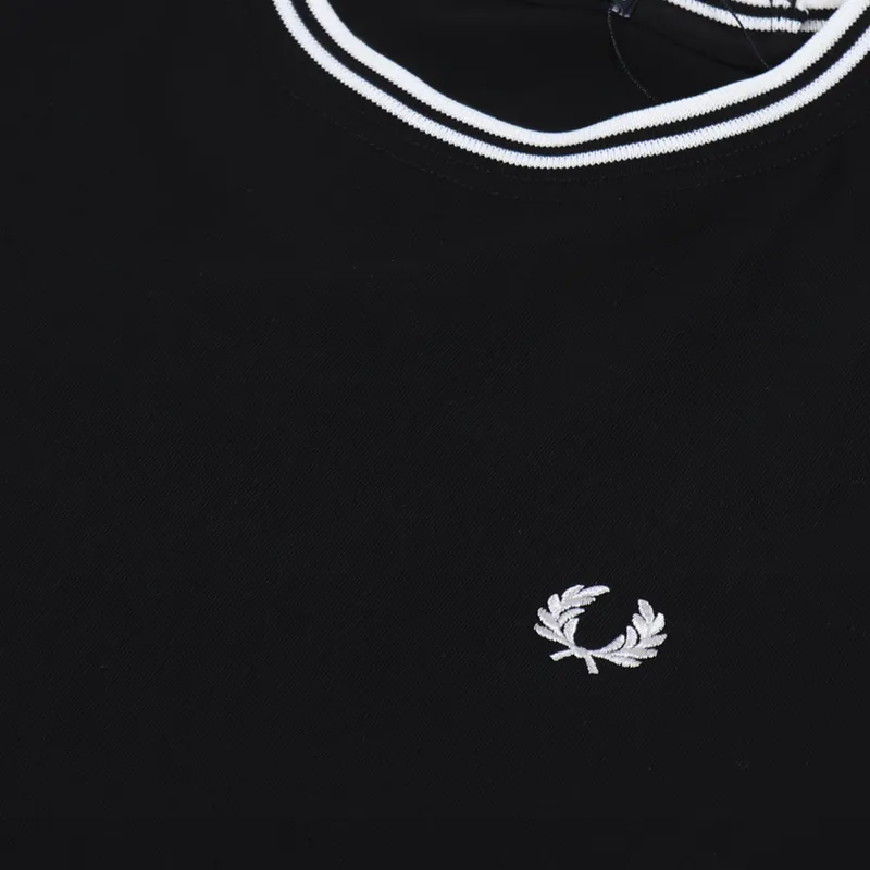 Fred Perry Long Sleeve Twin Tipped T Shirt Black-4