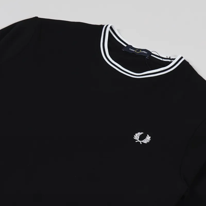 Fred Perry Long Sleeve Twin Tipped T Shirt Black-2