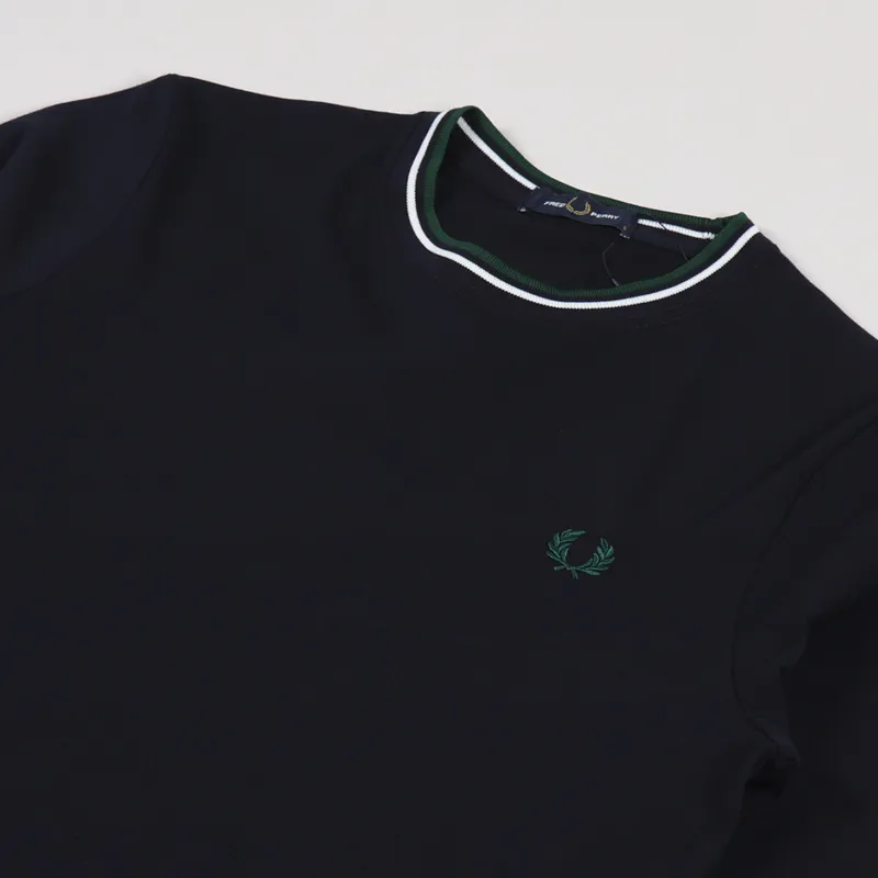 Fred Perry Long Sleeve Twin Tipped T Shirt Navy-2