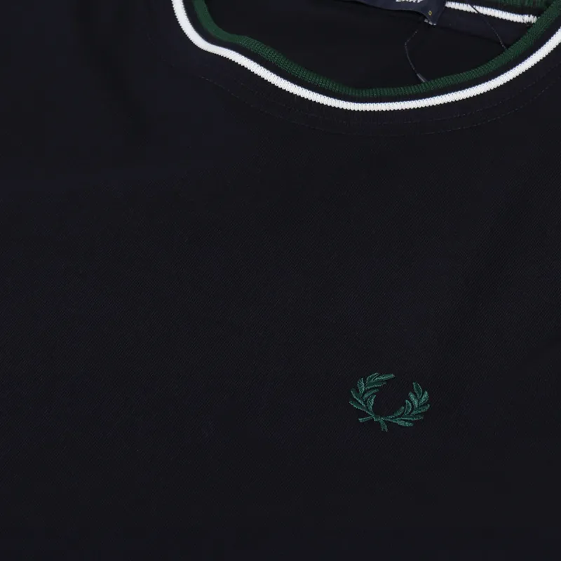 Fred Perry Long Sleeve Twin Tipped T Shirt Navy-4