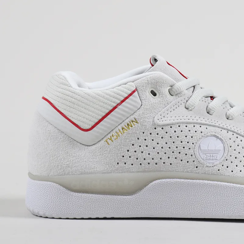 Adidas x Thrasher Tyshawn Shoes White Scarlet Gold-5