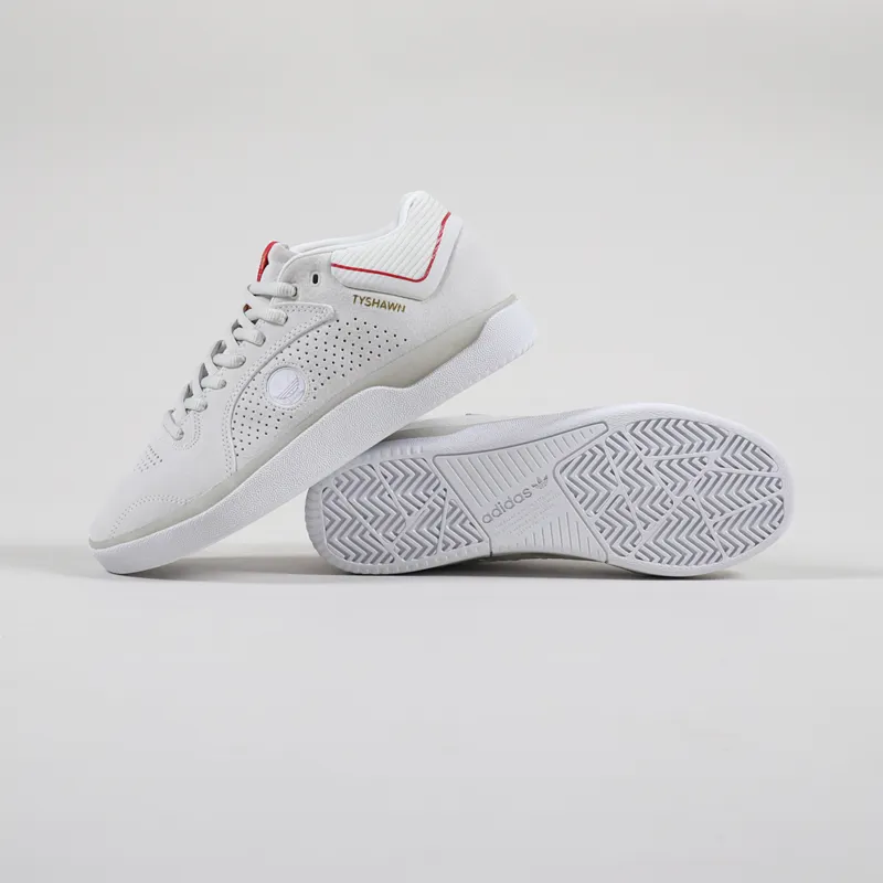 Adidas x Thrasher Tyshawn Shoes White Scarlet Gold-1