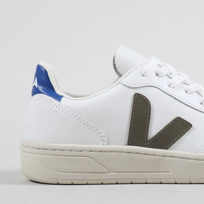 Veja V-10 Leather Shoes Extra White Kaki Indigo-5