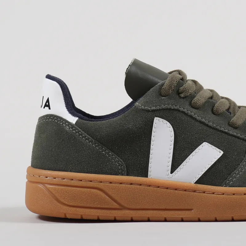 Veja V-10 Suede Shoes Mud White Gum Sole-5