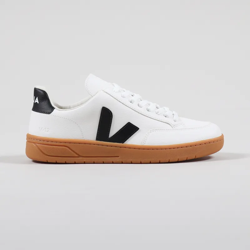 Veja V-12 Easy Shoes Extra White Black Gum Sole-3