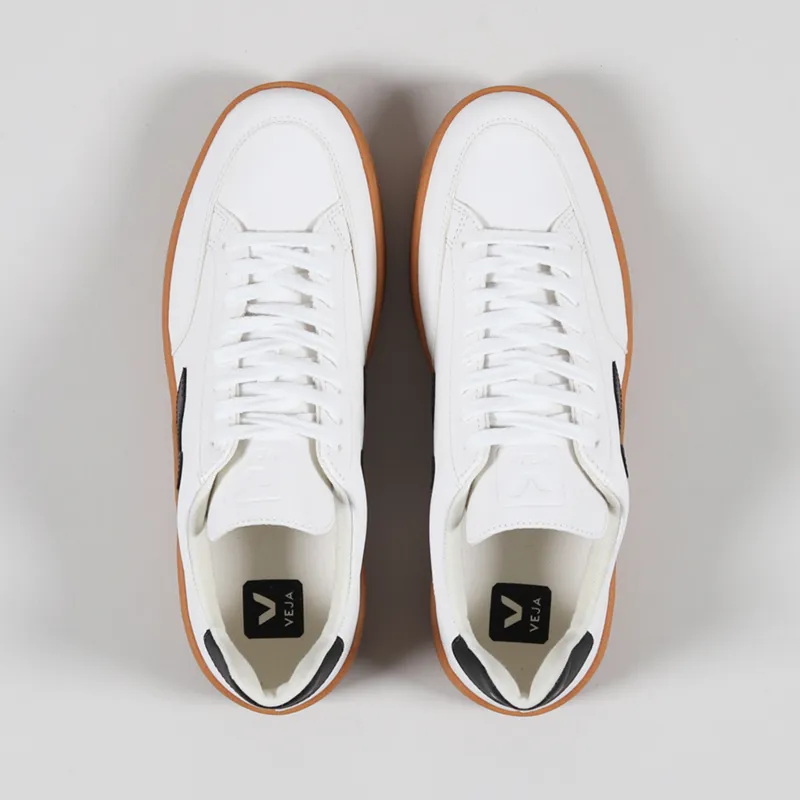 Veja V-12 Easy Shoes Extra White Black Gum Sole-4