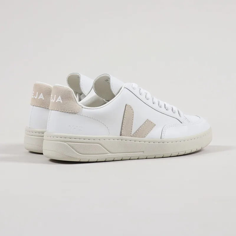 Veja Womens V-12 Leather Shoes Extra White Sable-2