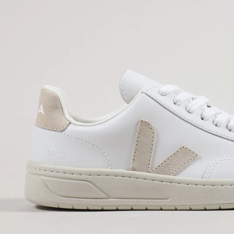 Veja Womens V-12 Leather Shoes Extra White Sable-5