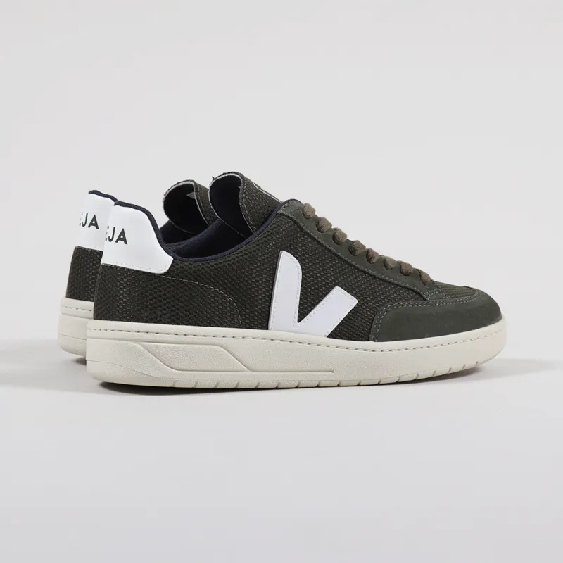 Veja V-12 B-Mesh Shoes Olive White-2