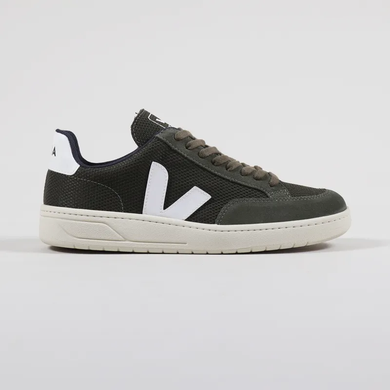 Veja V-12 B-Mesh Shoes Olive White-4