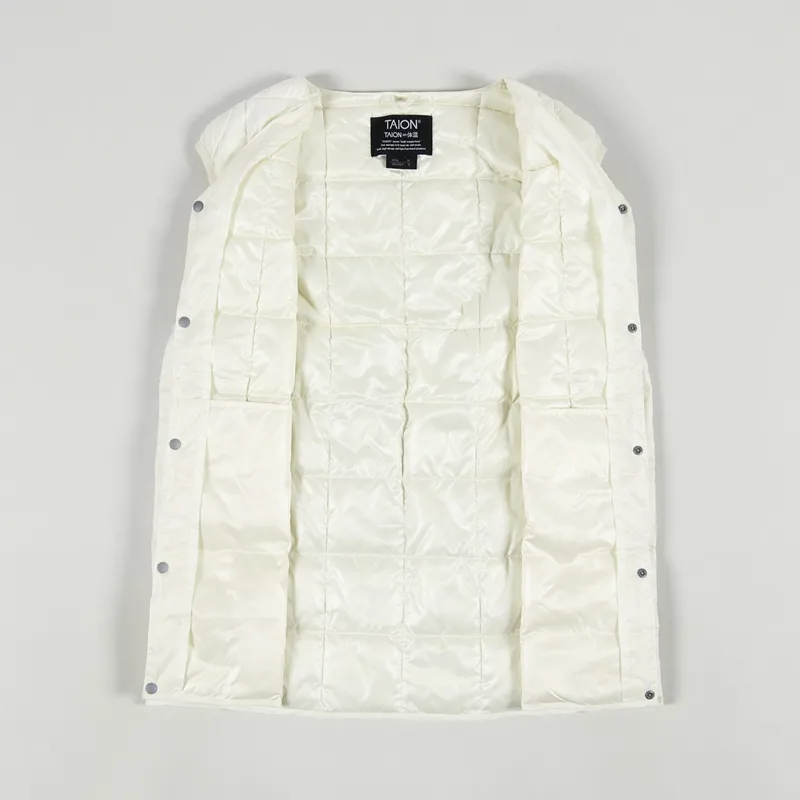 Taion V Neck Button Down Vest Off White-1
