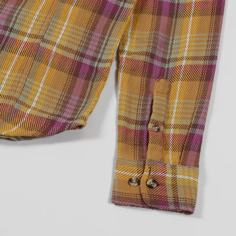 Corridor Vibrant Flannel Shirt Pink Mustard-4