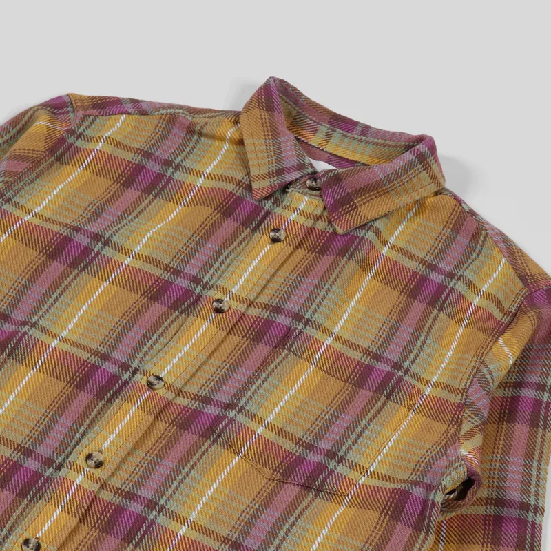 Corridor Vibrant Flannel Shirt Pink Mustard-2