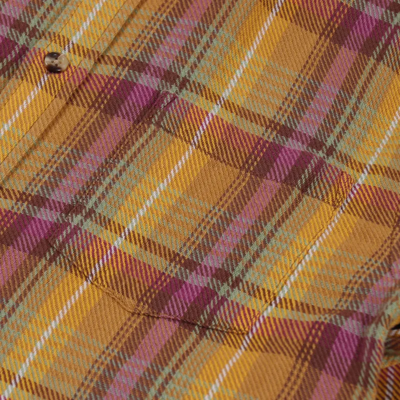 Corridor Vibrant Flannel Shirt Pink Mustard-5