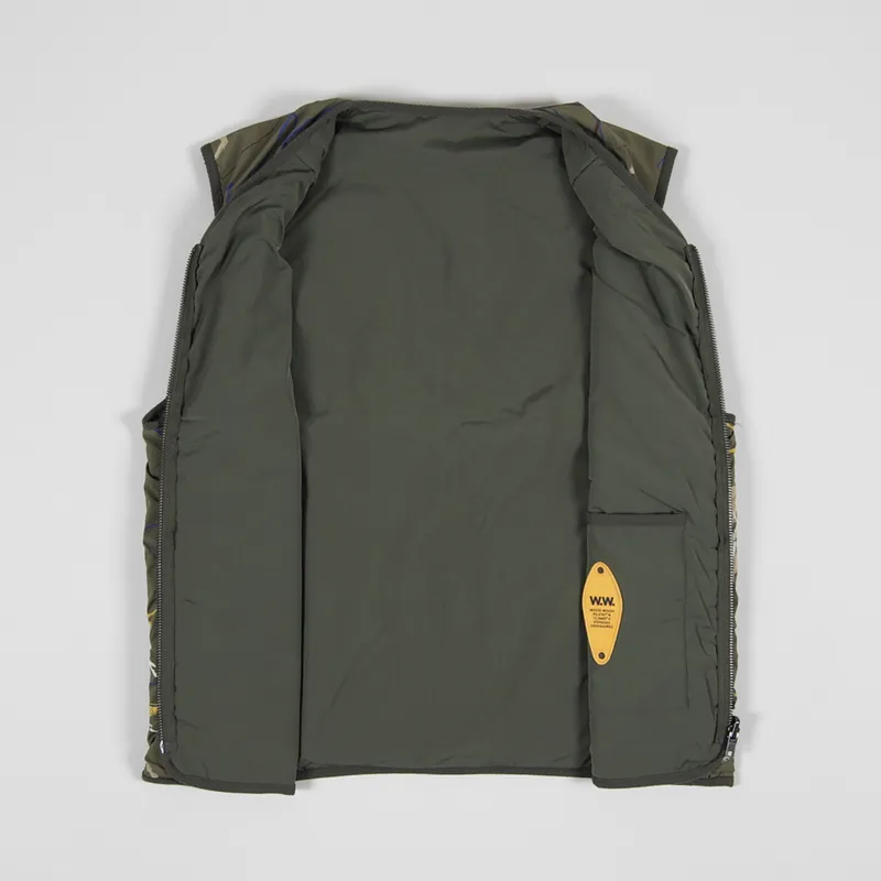 Wood Wood Victor Vest Green AOP-1