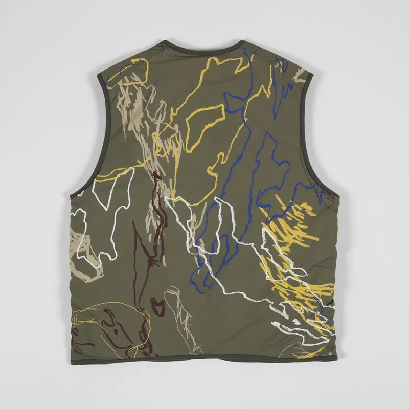 Wood Wood Victor Vest Green AOP-2