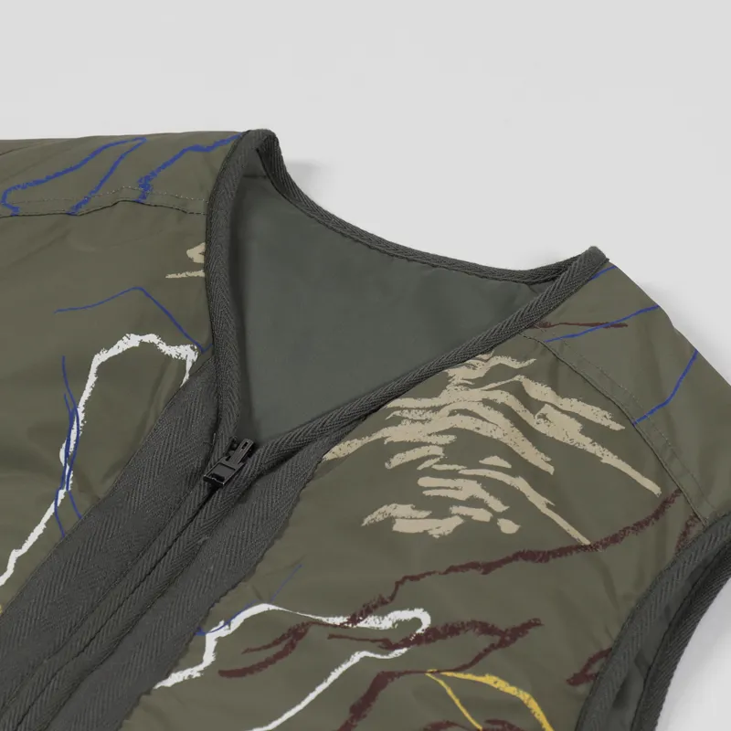 Wood Wood Victor Vest Green AOP-6