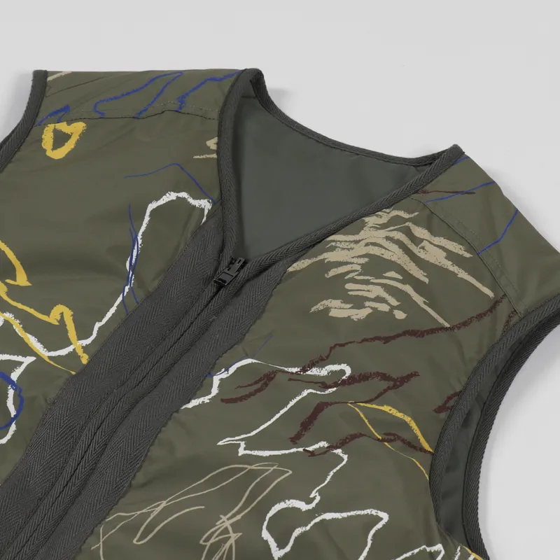 Wood Wood Victor Vest Green AOP-3