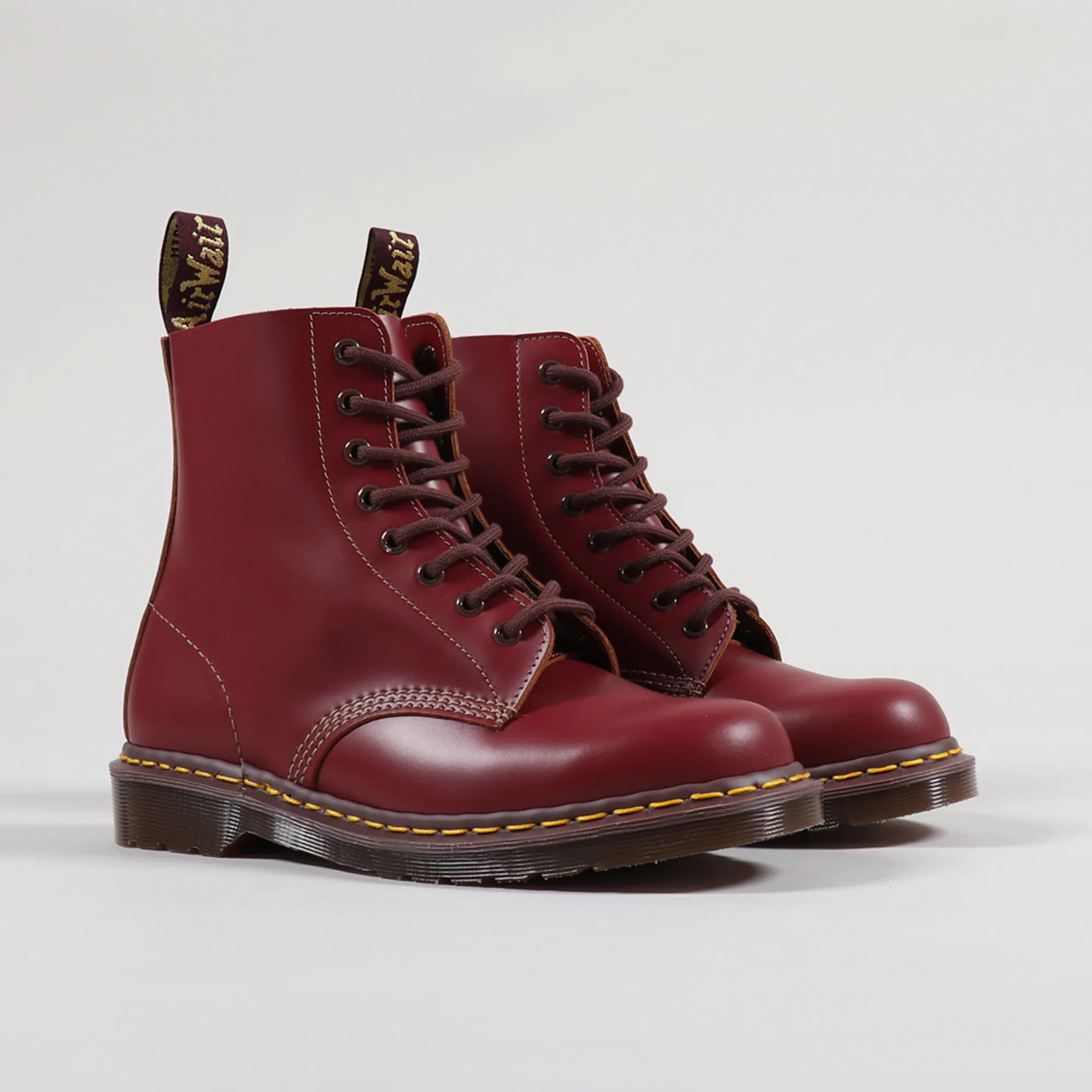 Dr Martens Made In England Vintage 1460 Boots Oxblood Quilon