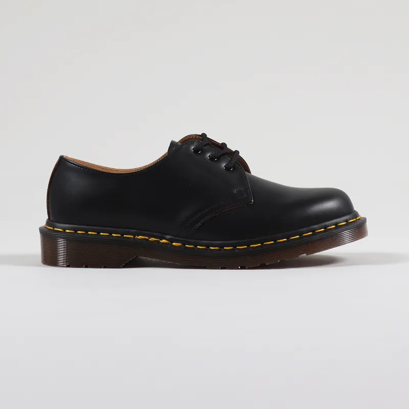 Dr Martens Mens Leather Vintage 1461 Boots Shoes Black Quilon