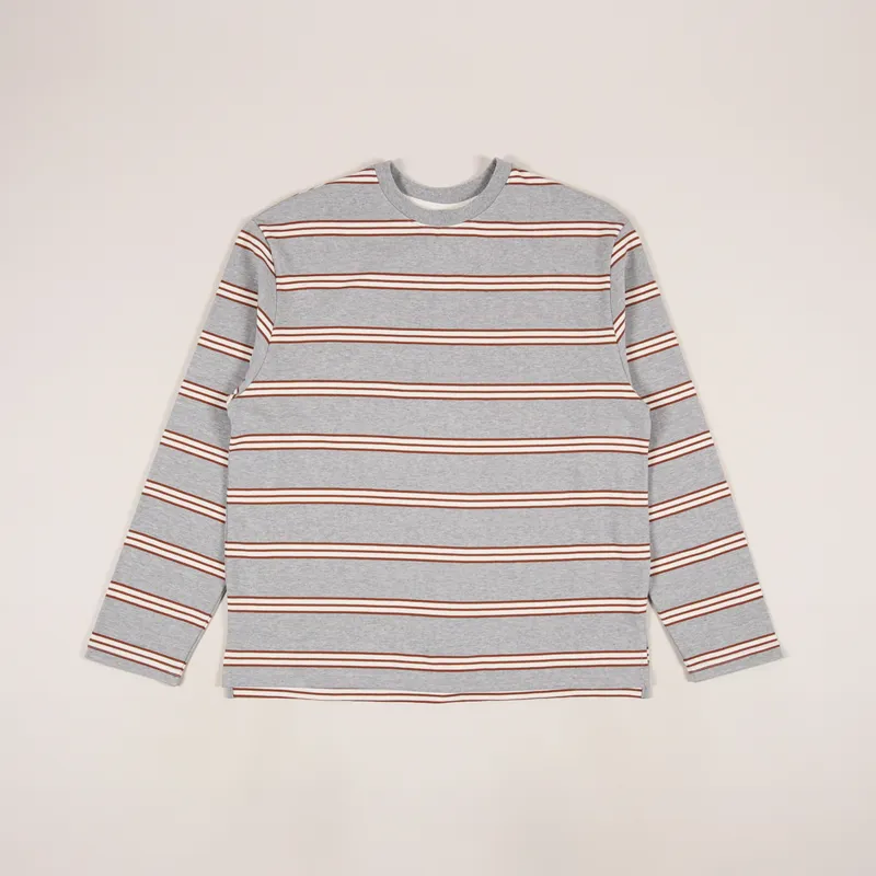 Uniform Bridge Vintage Stripe Long Sleeve T Shirt Grey