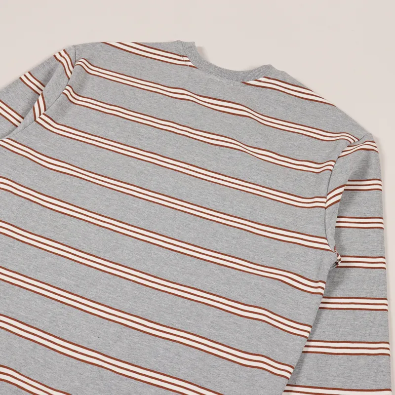 Uniform Bridge Mens Vintage Stripe Long Sleeve T Shirt Grey
