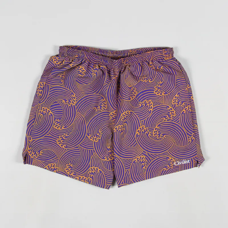 Civilist Wave Swim Shorts Orange Royal