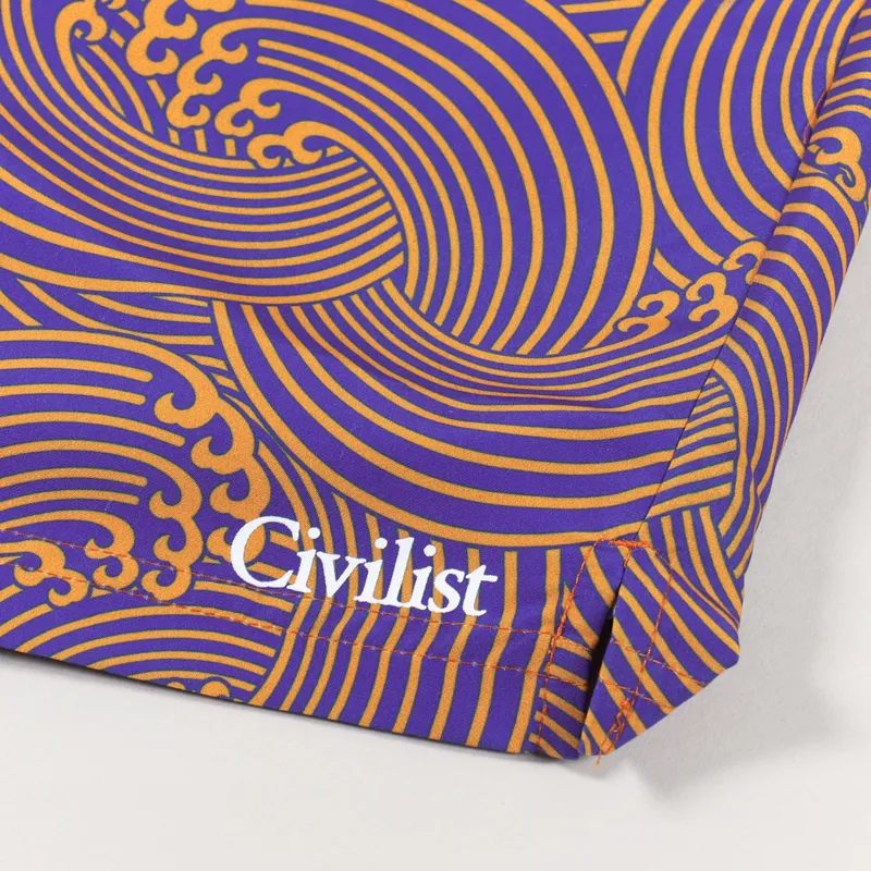 Civilist Wave Swim Shorts Orange Royal-3