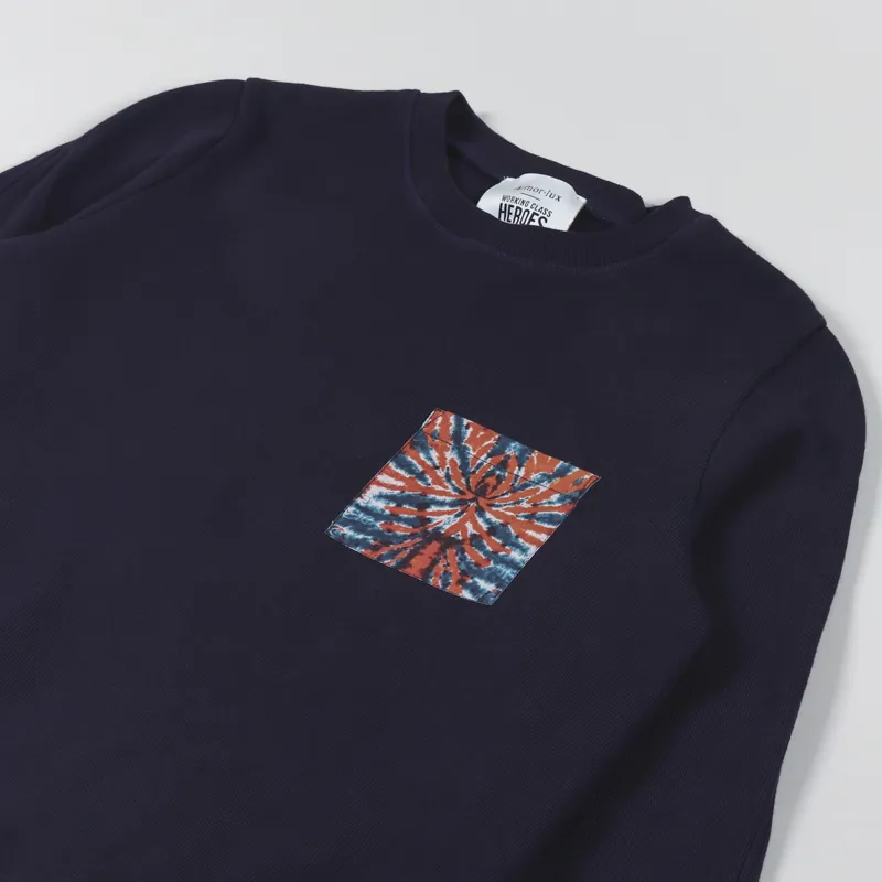 Working Class Heroes x Armor Lux Tie Dye Pocket Sweat Navy-2