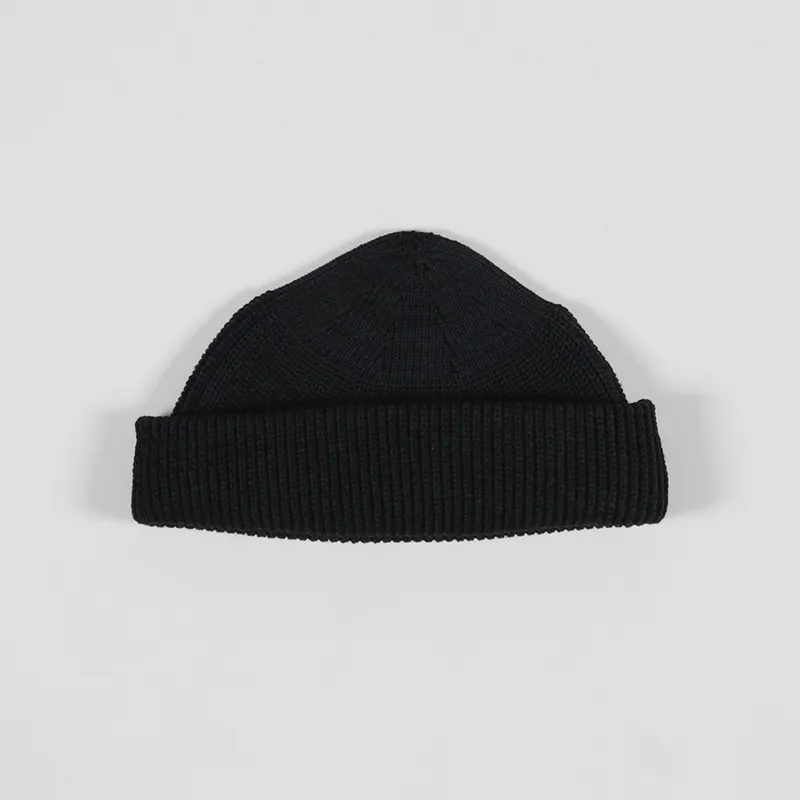 Snow Peak Mens Ribbed WG Stretch Knit Cap Black Beanie