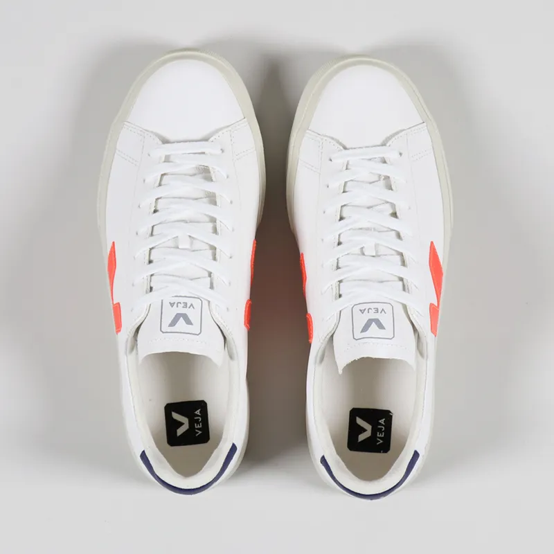 Veja Campo Easy Shoes Extra White Orange Fluo Cobalt-5