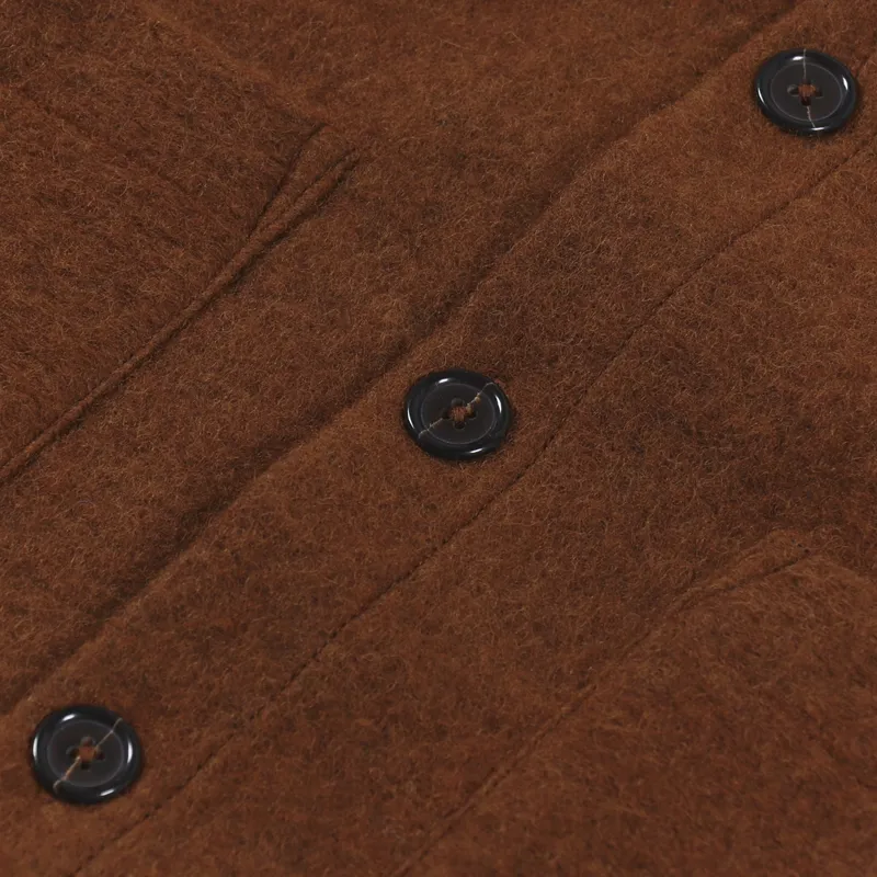 Universal Works Cardigan Rust Wool Fleece-4