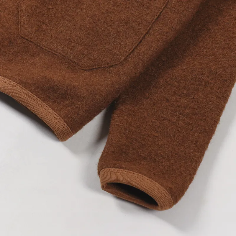 Universal Works Cardigan Rust Wool Fleece-3