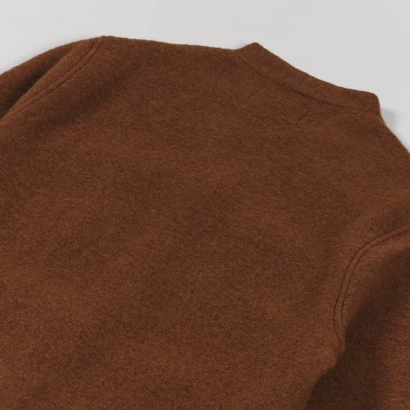 Universal Works Cardigan Rust Wool Fleece-5