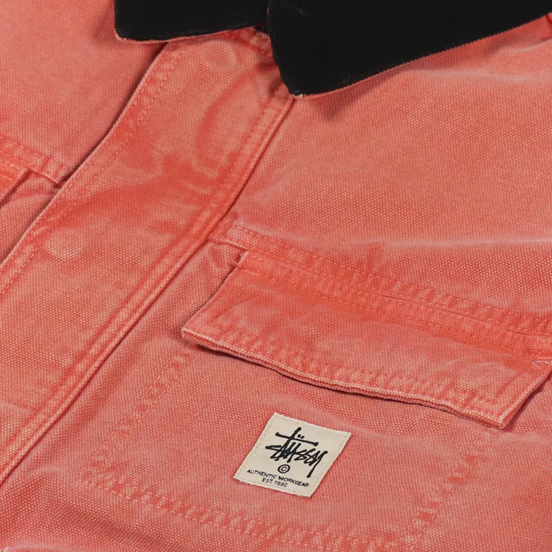 Stussy Washed Canvas Shop Jacket Orange-7