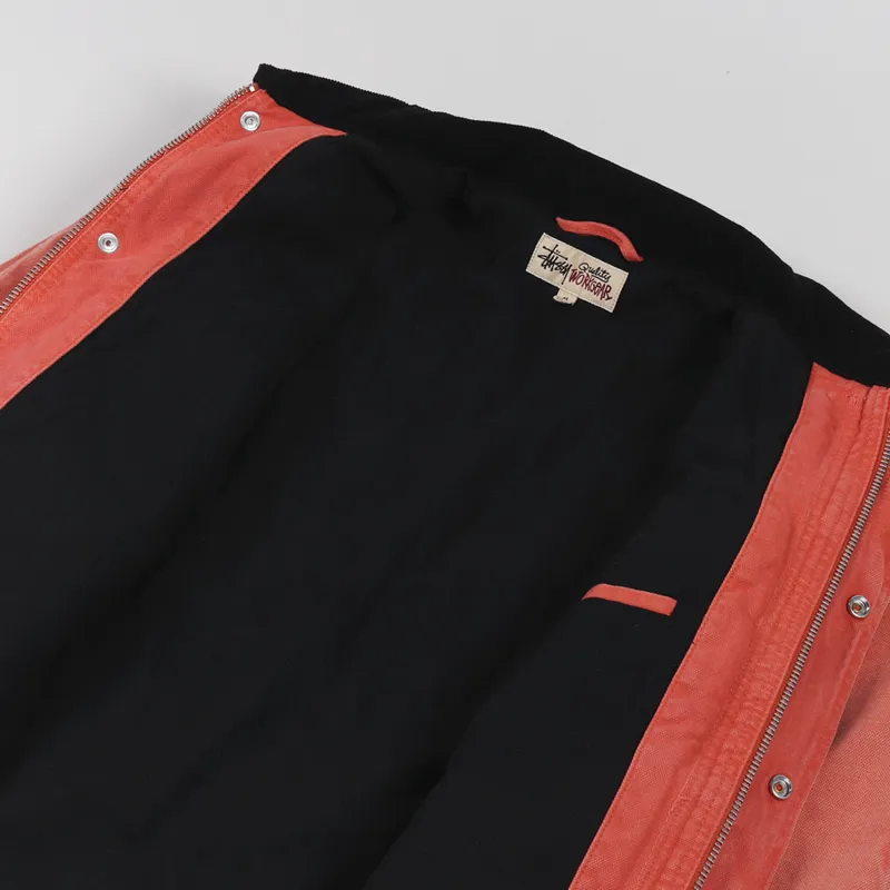 Stussy Washed Canvas Shop Jacket Orange-4