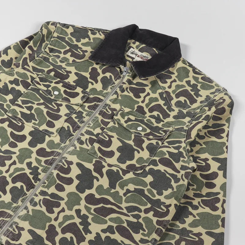 Stussy Washed Canvas Work Shirt Camo-3