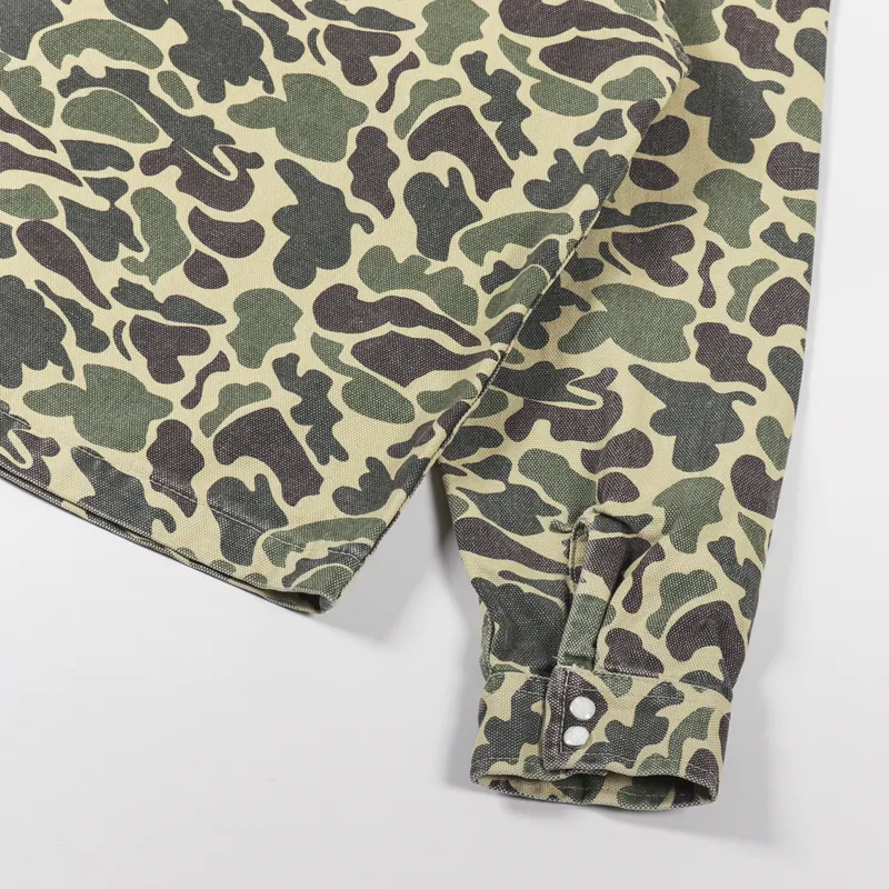 Stussy Washed Canvas Work Shirt Camo-8