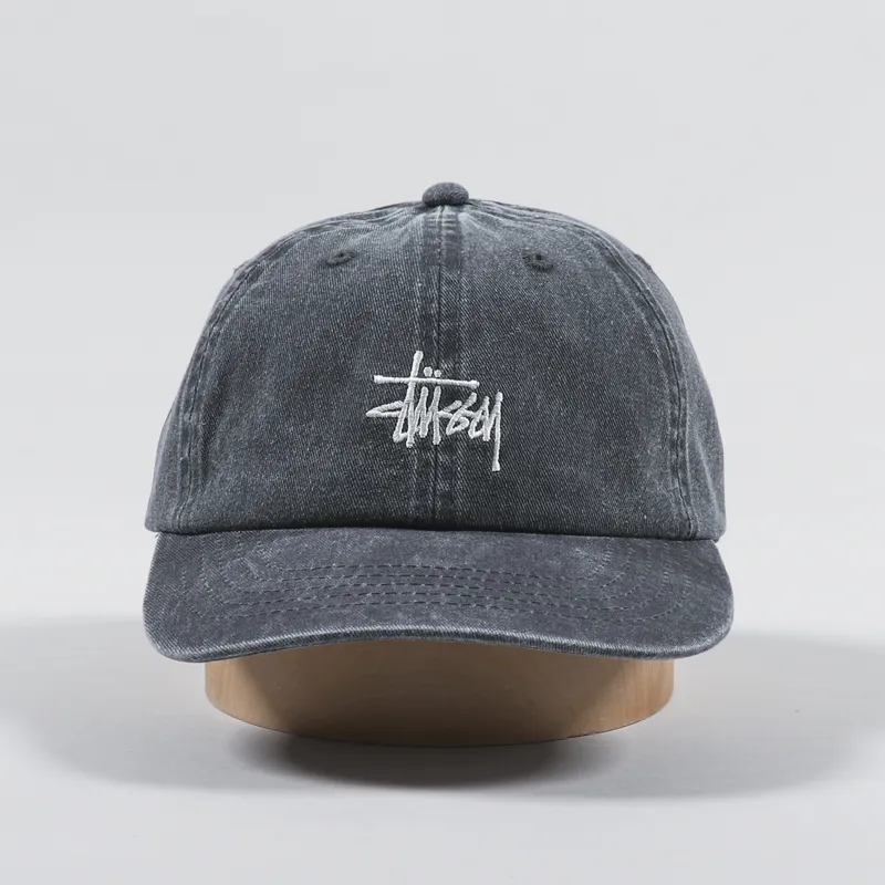 Stussy Washed Low Pro Cap Charcoal-2