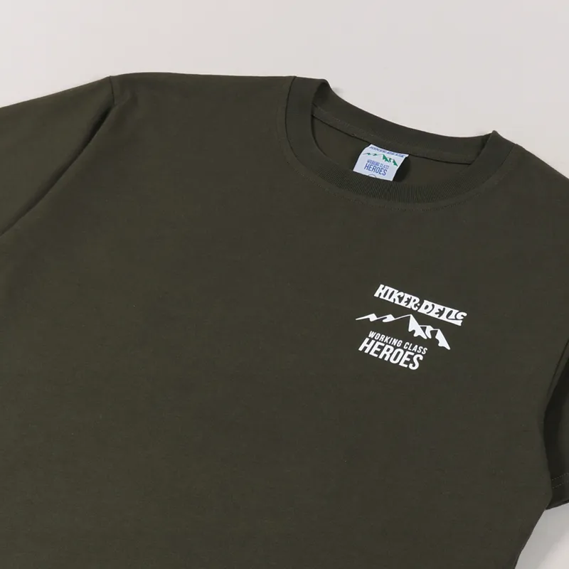 Working Class Heroes x Hikerdelic Haystacks T Shirt Green-3