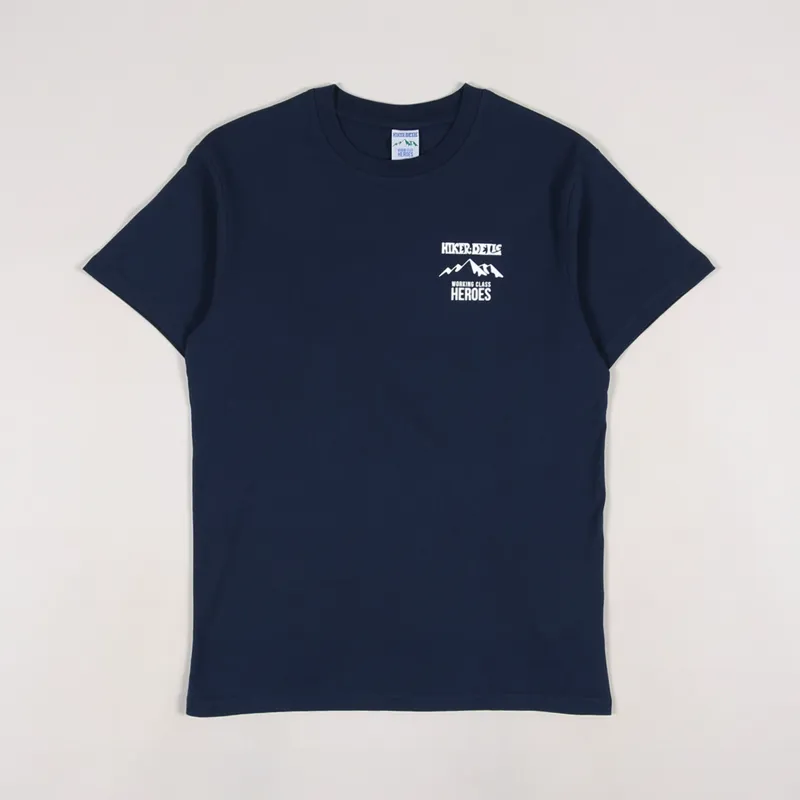 Working Class Heroes x Hikerdelic Haystacks T Shirt Navy-1