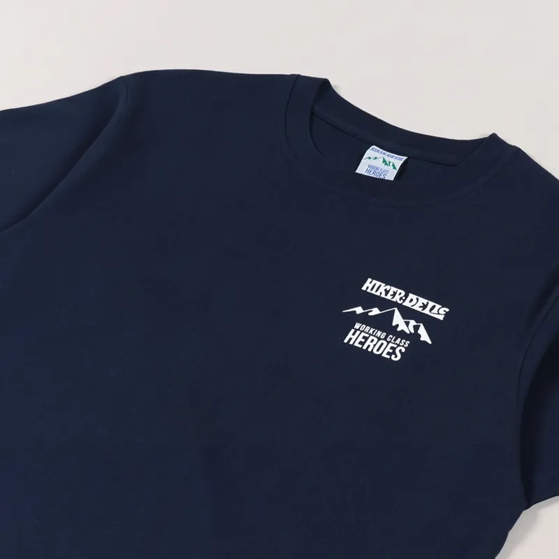 Working Class Heroes x Hikerdelic Haystacks T Shirt Navy-3