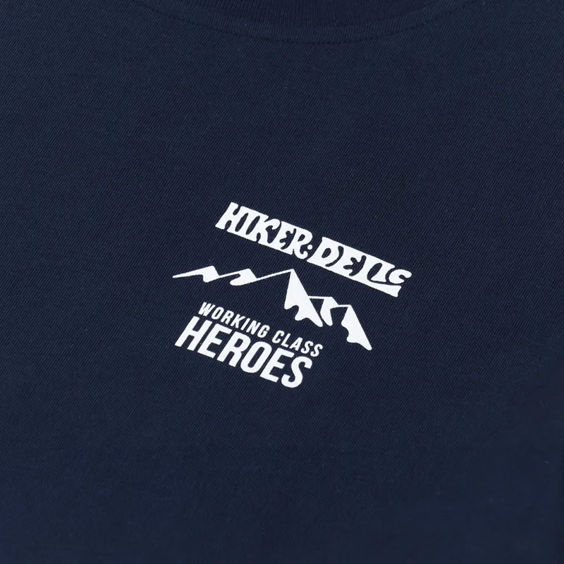 Working Class Heroes x Hikerdelic Haystacks T Shirt Navy-5