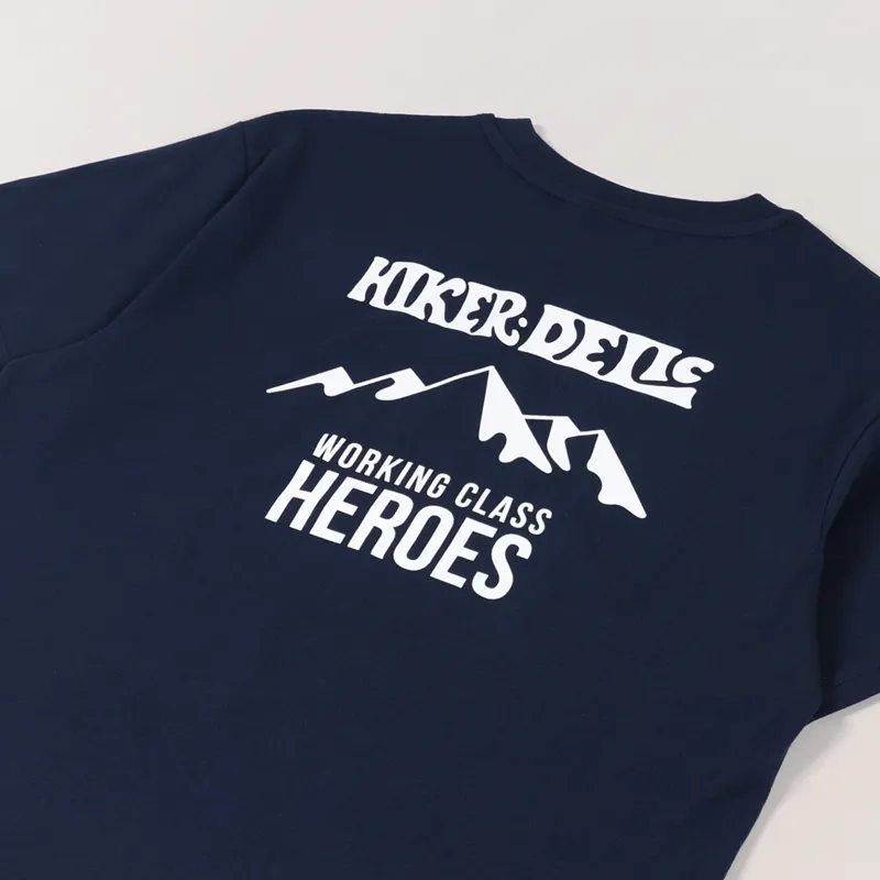 Working Class Heroes x Hikerdelic Haystacks T Shirt Navy-2