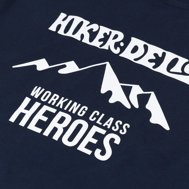 Working Class Heroes x Hikerdelic Haystacks T Shirt Navy-4