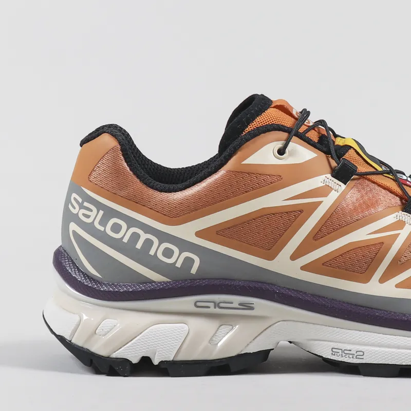 Salomon Mens XT6 Shoes Apricot Buff Frost Grey Velvet Morning