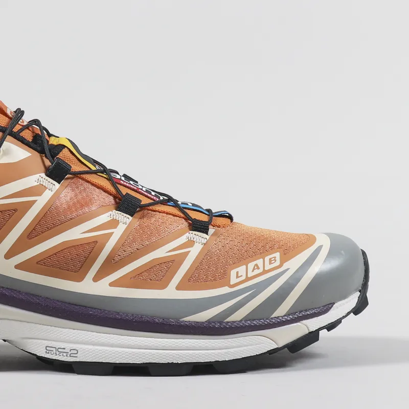 Salomon Mens XT6 Shoes Apricot Buff Frost Grey Velvet Morning